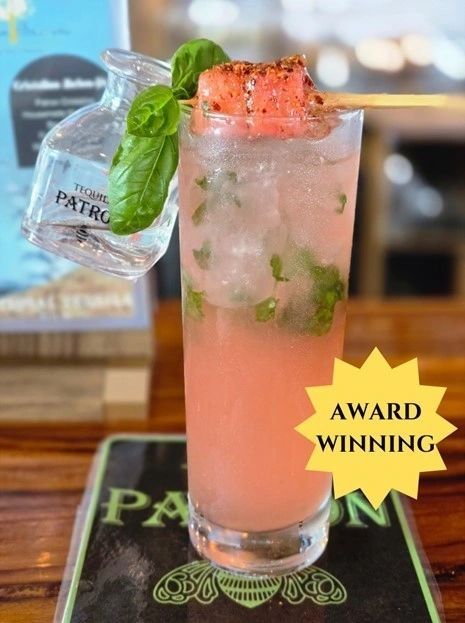 The award-winning Cristalino Melonjito cocktail at Meyboom Brasserie