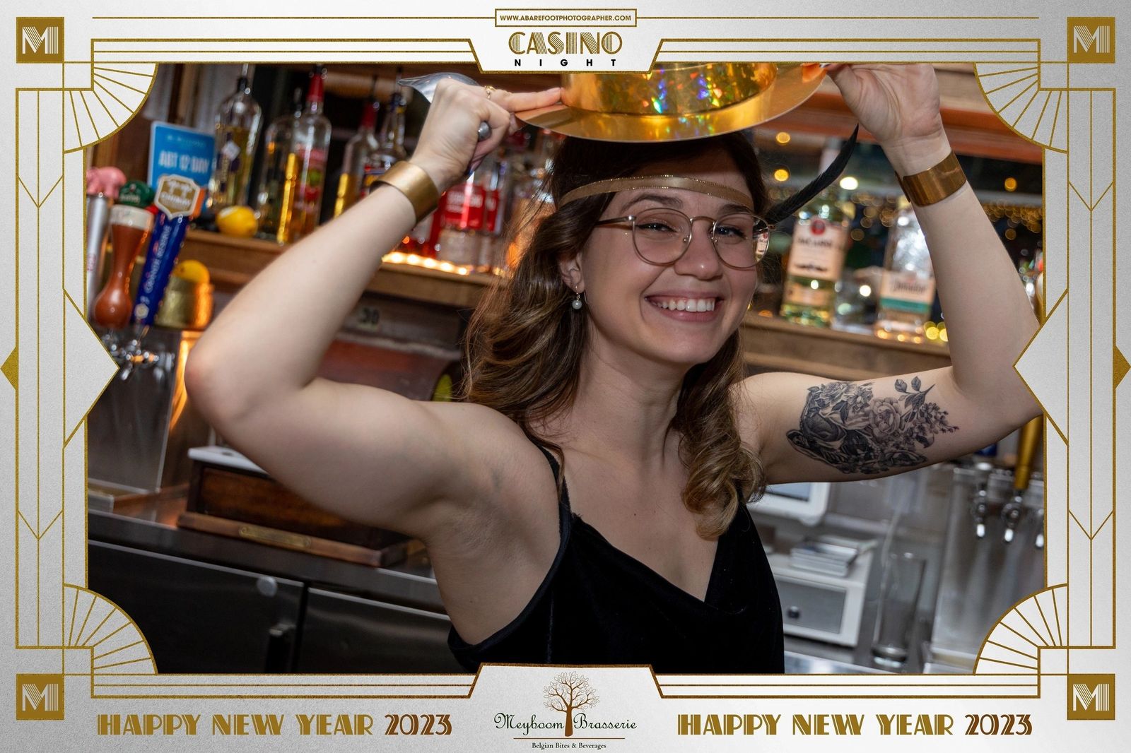 Guests at the New Year's Eve 2023 casino night at Meyboom Brasserie