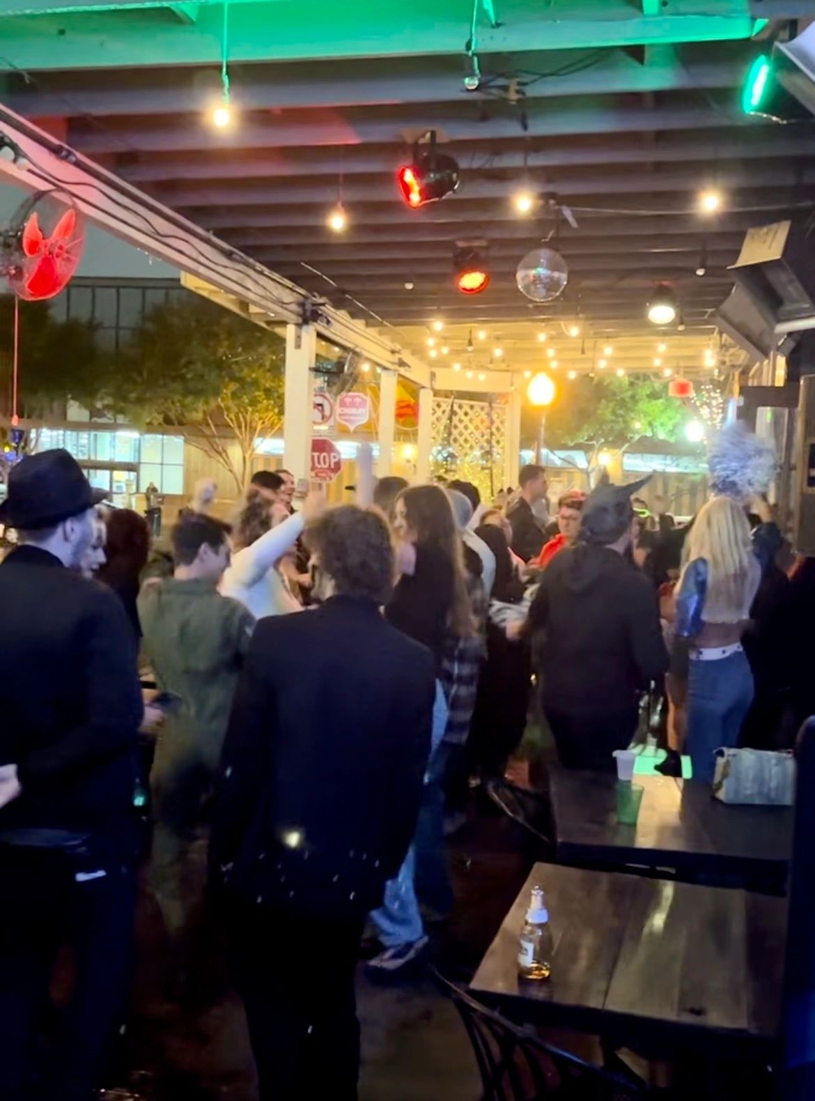 The patio during Halloween 2023 at Meyboom Brasserie