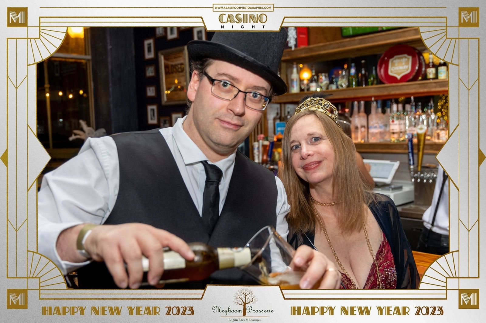 Guests at the New Year's Eve 2023 casino night at Meyboom Brasserie