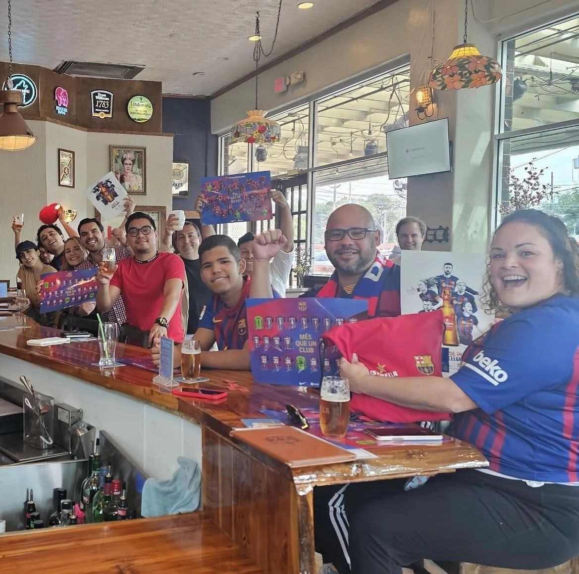 Guests at an FC Barcelona match day at Meyboom Brasserie