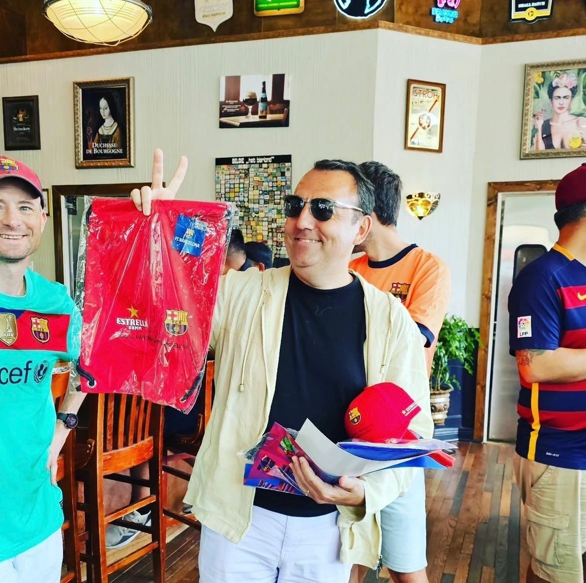 Guests at an FC Barcelona match day at Meyboom Brasserie