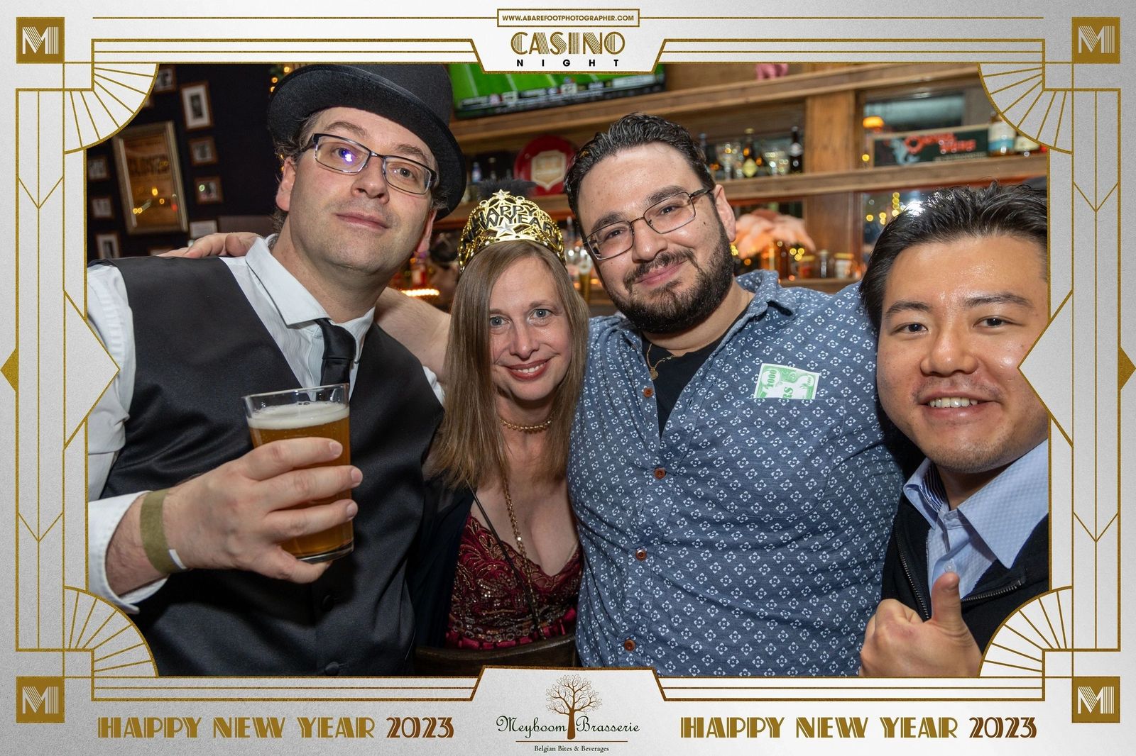 Guests at the New Year's Eve 2023 casino night at Meyboom Brasserie