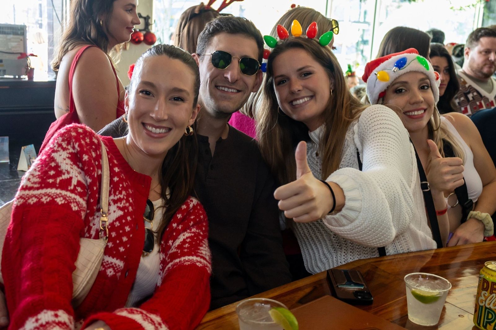 Guests at the Naughty or Nice 2023 holiday party at Meyboom Brasserie